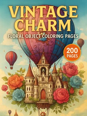 Vintage Charm – 200 Floral Object Coloring Pages